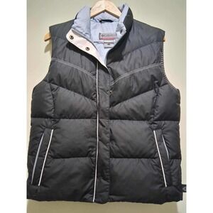 Columbia Convert‎ Down Puffer Vest Womens L Black Sleeveless Outerwear Comfort